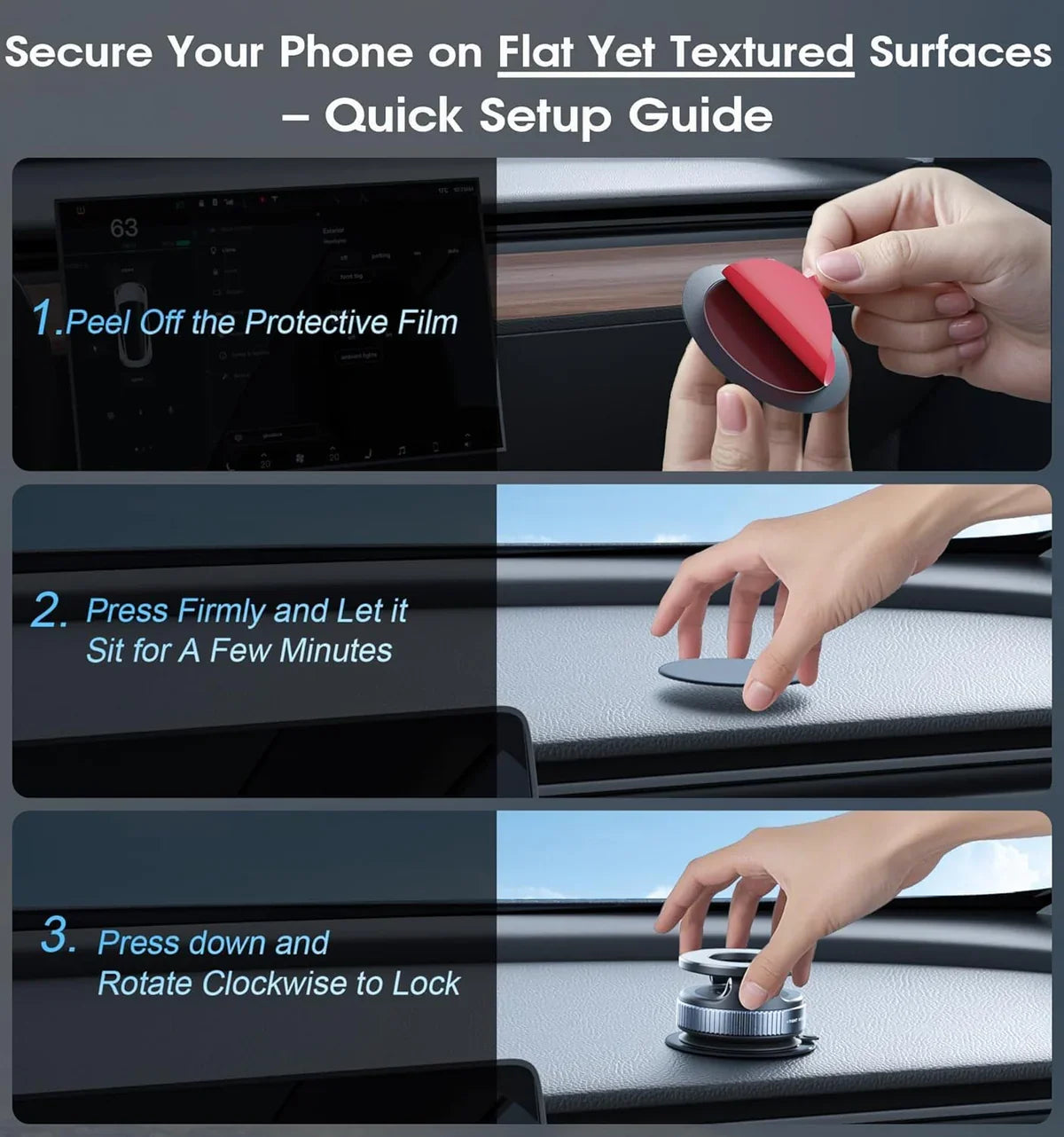MagStik™ Magnetic Vacuum Phone Mount – Secure 360° Grip