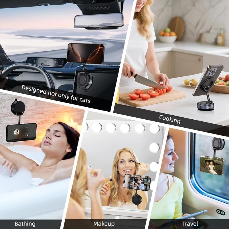 MagStik™ Magnetic Vacuum Phone Mount – Secure 360° Grip